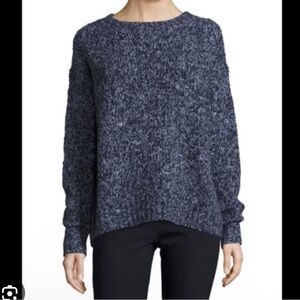 Vince Navy Marled Scoopneck Sweater